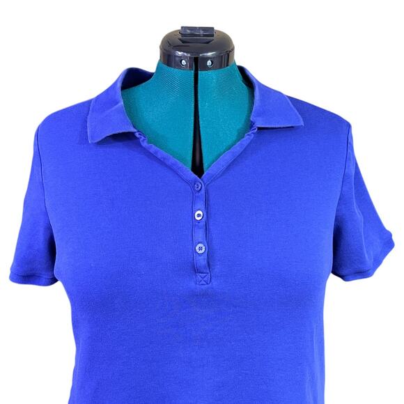 Lane Bryant Polo Style Top Plus Size 14 Blue 100% Cotton - Picture 2 of 14